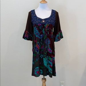 Ritu Kumar Dress Beaded 3/4 Sleeves Boho